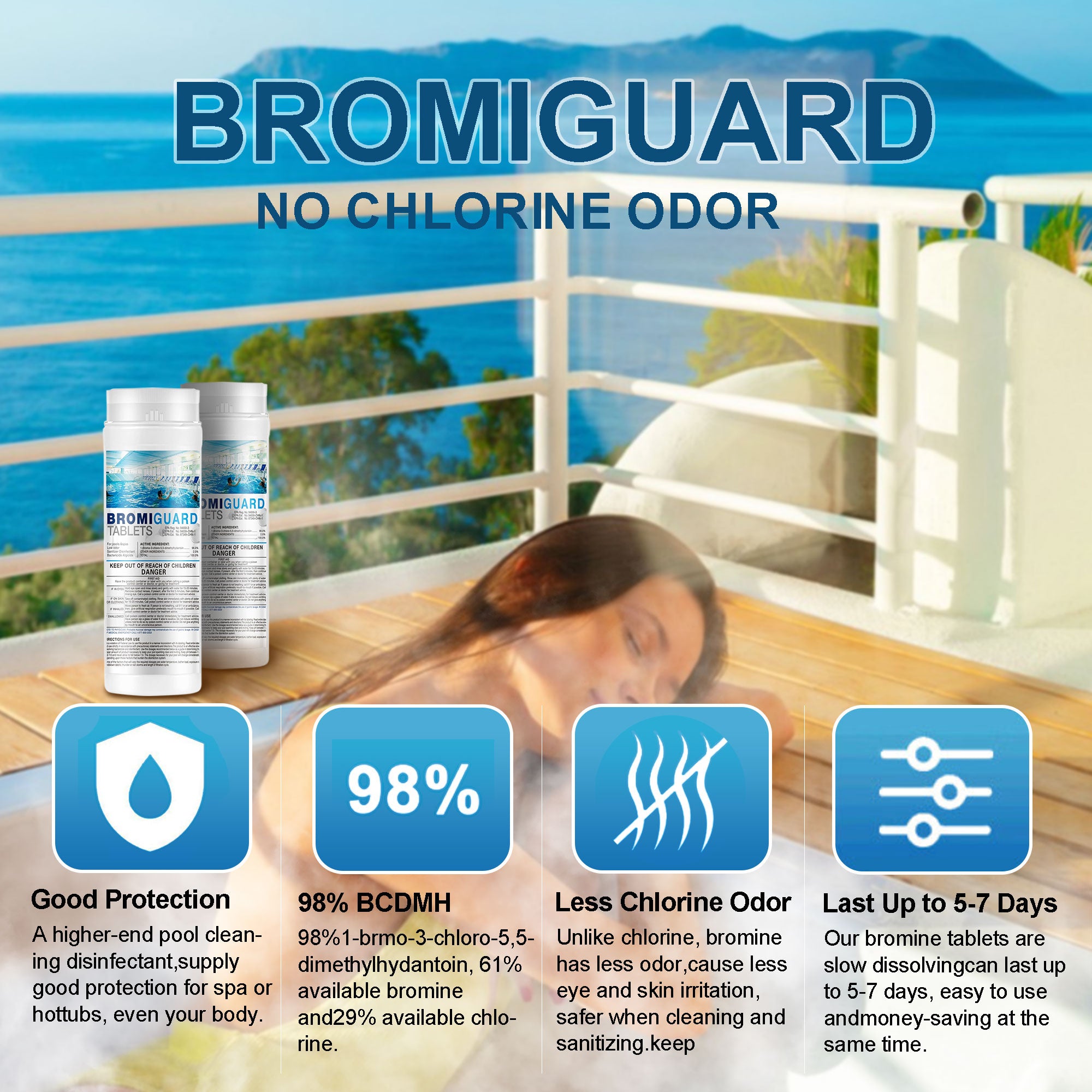 Bromiguard 1.8 LBS Bromine Tablet for Spa, Hot Tubs or Swimming Pool