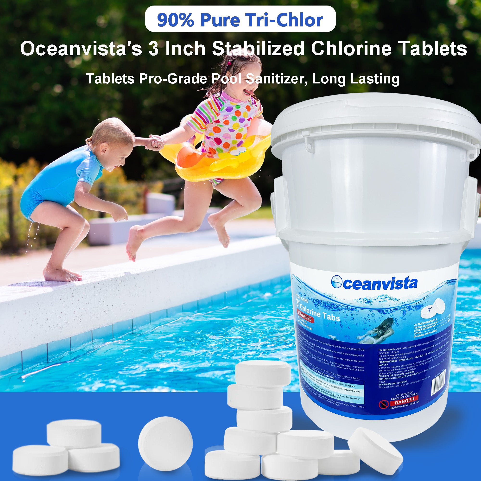 50LBS 3-IN Individually Wrapped Chlorine Tablet Sanitizer for Swimming Pool , Hot Tubs or Spa (50LBS PER PACK)